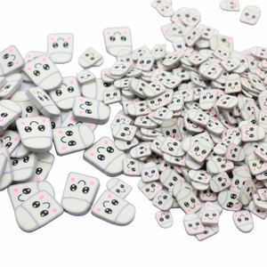 Hạnh Phúc Nụ Cười Khuôn Mặt Phim Hoạt Hình Sữa Chai Đôi Mắt Lớn Kawaii Mini Polymer Đất Sét Mềm Lỏng Sprinkles Cho Chất Nhờn Tự Làm - Product Image 4