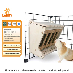 Mangeoire à foin en bois pour animaux de compagnie, distributeur d'alfalfa et de timothy non électrique pour lapins, cochons d'Inde, kingilla - Product Image 1