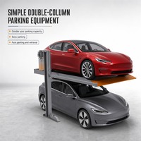 Système de stationnement compact à deux poteaux, élévateur de stationnement double empilement, économiseur d'espace pour voitures dans les hôtels et les installations de service