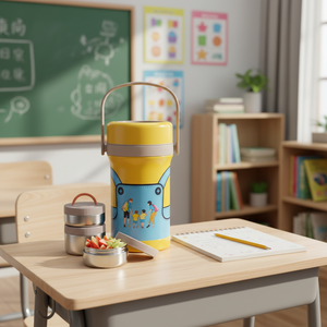 Bouteille isotherme portable en acier inoxydable de 2,2 L, grande capacité, étanche à l'humidité, motif dessin animé Minion, design sans bouchon - Product Image 4