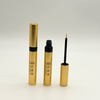 Emballage cosmétique de luxe en aluminium doré et plastique, tube vide 2 en 1, double usage, mascara, eye-liner liquide, conteneur personnalisé avec logo, 5 ml