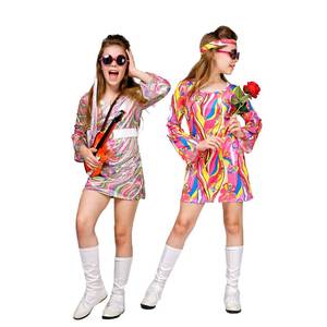 Disfraces de Halloween Hippies de los Años 60 y 70 para Niñas, Disfraces de Fiesta Disco para Niños, Trajes de Purim para Niños - Product Image 1