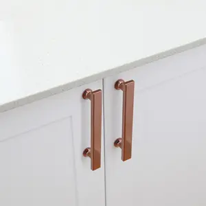 Maxery Modern Brass Furniture Handle Rose Gold Drawer Wardrobe Pull For Living Room Bedroom And Home Office