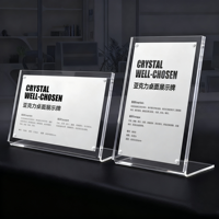 Tarjeta de mesa acrílica reciclable de primera calidad, letrero de exhibición de escritorio transparente personalizable para restaurante/oficina/venta al por menor