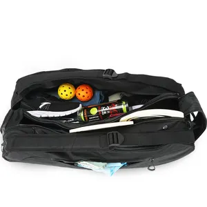 Taşınabilir raketle çantası seyahat açık spor raket tenis çantaları özel Logo iki katmanlı Badminton çantası