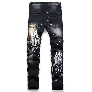 Jeans en Denim Déchiré de Style Hip Hop Mode de Haute Qualité Imprimé Personnalisé pour Hommes - Product Image 2