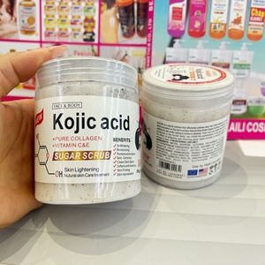 Sel <span class=keywords><strong>de</strong></span> Bain Éclaircissant au Collagène et à l'Acide Kojique 350g – Gommage Corporel Nettoyant Exfoliant pour Éliminer la Peau <span class=keywords><strong>de</strong></span> <span class=keywords><strong>Poulet</strong></span> – Gommage au Sucre à l'Acide Kojique - Product Image 2