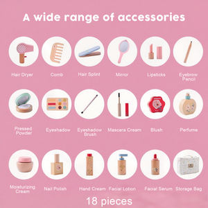 Kit <span class=keywords><strong>de</strong></span> maquillage en bois pour enfants, ensemble <span class=keywords><strong>de</strong></span> <span class=keywords><strong>beauté</strong></span> réaliste pour filles avec rouge à lèvres, parfum, poudre, trousse <span class=keywords><strong>de</strong></span> maquillage, jeu <span class=keywords><strong>de</strong></span> maquillage - Product Image 5