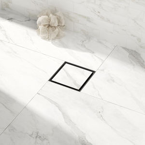 En gros, Siphon de sol de douche carré noir anti-odeur, à insérer dans les carreaux, avec grille de couverture 2 en 1 et grille filtrante brossée - Product Image 3