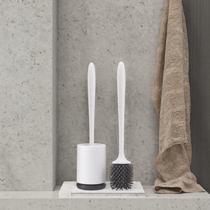 Brosse de nettoyage de toilettes en silicone avec support mural, ensemble de brosses de salle de bain faciles à nettoyer - Product Image 3