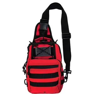 Premium Red Polyester Tactical Range Shoulder Molle Bag for Rescue Medical First Aid Sling Backpack