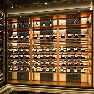 Modern Luxury Gold Bar Wine <b>Cabinet</b> <b>Storage</b> Metal Red Shelf Mhwr-001, Mhwr-002 Metal Wine <b>Cabinet</b> - Product Image 4