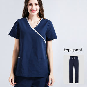 प्रयोगशाला कोट + पैंट सौंदर्य सैलून Workwear पालतू डॉक्टर नर्स कपड़े दंत चिकित्सा क्लिनिक वर्दी वि गर्दन नर्सिंग वर्दी Scrubs सेट - Product Image 4