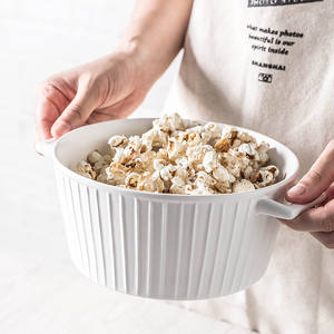 Zuppa di ciotola di ceramica grande ciotola di insalata ciotola di <span class=keywords><strong>popcorn</strong></span> nordico con maniglia - Product Image 3