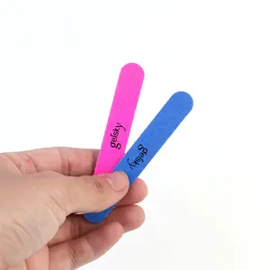 Gelsky Nail Tool Supplier Mix Color Blue And Red Original Sandpaper Nail File 180 Grit Disposable Small Nail File