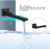 Robinet de douche encastré 10 pouces avec corps de valve en laiton, mitigeur chaud/froid, ensemble de douche chromé/doré/noir pour projets résidentiels et hôteliers