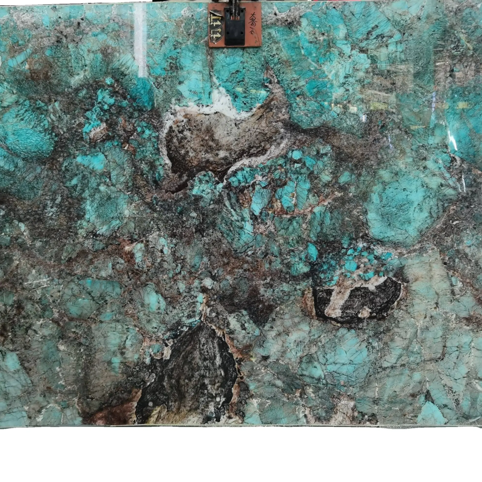 Amazons Grüner Marmor Polierte Amazonit Granitplatten Onyx Marmor Grüner Marmor Hintergrund Wand gestaltung für Villa Dekoration