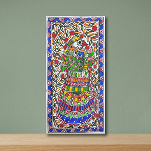 Peinture Madhubani 3D complète artisanale de qualité supérieure sur métal, œuvre d'art populaire du patrimoine du Jharkand, provenant du Bihar, pour la décoration de la maison 400 - Product Image 6