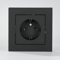 Interruptor de Pared de Diseño Moderno 10A, Interruptor de un Solo Polo y un Solo Contacto de Tacto Suave, Interruptor de Pared Eléctrico de PC Ignífugo