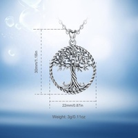 Collier pendentif en argent sterling 925 avec motif arbre de vie, nouvelle collection, vente en gros