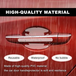 8 protectores adhesivos transparentes antiarañazos para manijas de puerta de <span class=keywords><strong>coche</strong></span> y espejos retrovisores, resistentes al agua, de ABS - Product Image 3