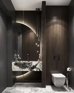 Ensemble de meuble-lavabo flottant en bois massif au Design moderne, avec miroir de lune intelligent Led, nouvelle collection 2022