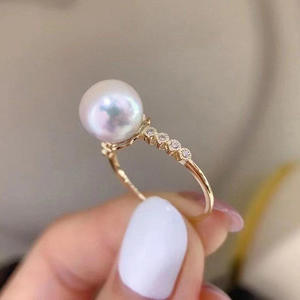 Support de bague en argent S925 version T avec perles de 8-11 mm, accessoire de perles DIY pour bagues tendance 10190 - Product Image 1