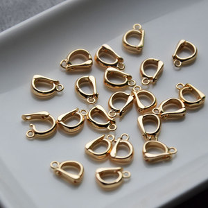 Cierre de cobre chapado en oro con forma de gota de 7x11mm y 8x13mm para la fabricación de pulseras y accesorios de joyería - Product Image 4