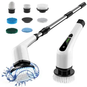 7 in 1 Cordless Floor Scrubber Bathtub Tile Floors Portable Electric Spin Scrubber for Bathroom Cleaning