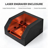 Nouvelle housse de protection ignifuge noire pour graveur laser avec fenêtre de visualisation, porte à fermeture éclair et ventilateur d'extraction, garantie 6 mois pour atelier domestique