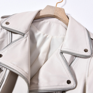 <span class=keywords><strong>Di</strong></span> alta Qualità Giacche <span class=keywords><strong>di</strong></span> <span class=keywords><strong>Pelle</strong></span> per le Signore Bianco Corto Donna <span class=keywords><strong>di</strong></span> Fantasia <span class=keywords><strong>Giacca</strong></span> <span class=keywords><strong>di</strong></span> <span class=keywords><strong>Pelle</strong></span> - Product Image 3