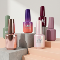 Flacon de vernis gel vide de 16 ml, étiquette privée, flacon en verre pour ongles, forme cylindrique, pour l'emballage des produits de nail art