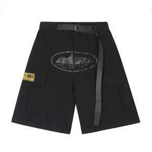 Shorts de travail multi-poches à boutons latéraux High Street Devil Island pour hommes, pantalon décontracté à jambes larges avec pentagramme <span class=keywords><strong>CORTEIZ</strong></span> - Product Image 2