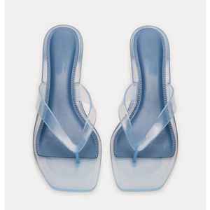 Sandales décontractées d'été pour femmes à talons chaton, à bout carré ouvert, style <span class=keywords><strong>tongs</strong></span> à talons - Product Image 3