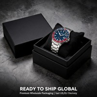 Reloj con Logotipo Personalizado para Hombre, Esfera Azul, Doble Zona Horaria, Bisel Giratorio, Acero Inoxidable, Resistente al Agua, Luminoso, Deportivo, con Ventana de Fecha