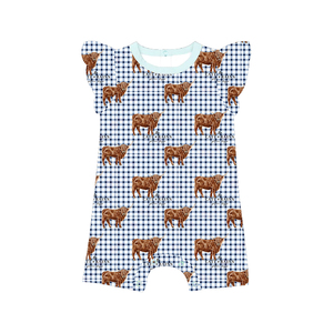 Ropa Infantil para el 4 de Julio, Ropa de Bebé de Alta Calidad, Monos con Mangas con Volantes y Estampado Floral, Venta al por Mayor - Product Image 3