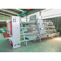 GREAT FARM Cage à poules de type A, 3 niveaux, 4 portes, nettoyage facile, collecte des œufs par glissement, acier galvanisé avec abreuvoir en PVC antirouille