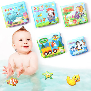 Libro giocattolo per il bagno per bambini, libro impermeabile galleggiante PEVA, giocattolo per l'apprendimento precoce morbido e sicuro per neonati - Product Image 1