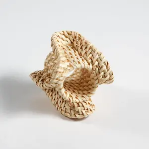 Уникальный дизайн, кольца для салфеток из ротанга с оборками ручной работы, держатель для салфеток из Вьетнама