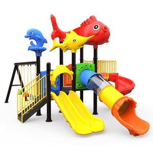 Juego de Columpios y Tobogán de Plástico al por Mayor para Niños, Equipo de Jardín para Patio Pequeño, Set Redondo - Product Image 3