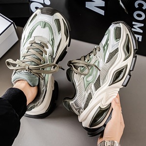 Zapatillas de running de otoño/invierno con suela gruesa, con cordones, de malla transpirable, elegantes para parejas - Product Image 4