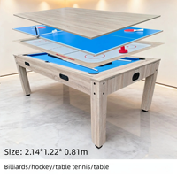 Table de jeu multifonctionnelle 4 en 1 de 7 pieds, table de billard/hockey sur air/tennis de table/table à manger