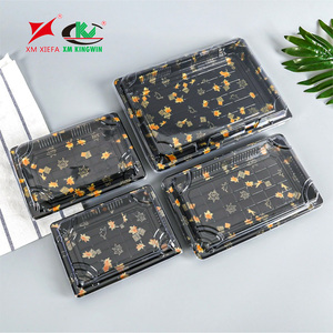 Tùy Chỉnh Màu Đen Hình Chữ Nhật <span class=keywords><strong>PS</strong></span> Dùng Một Lần Sushi Khay Hộp Nhà Máy Tùy Biến Cho Thực Phẩm Sử Dụng - Product Image 1