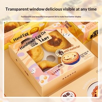 Boîte à tartelettes universelle jetable à fenêtre transparente pour desserts, lot de 4, emballage portugais fait main Sheng Lai Qiang Guangzhou