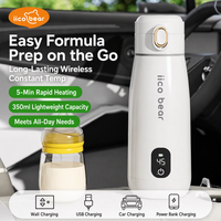 Chauffe-biberon électrique portable intelligent sans fil pour voyage, chauffe-eau rapide en 5 minutes, rechargeable avec acier inoxydable 316L