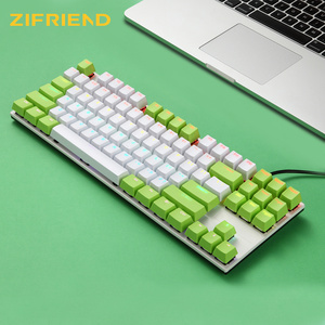 คีย์บอร์ดเกมมิ่งแบบมีสาย 80% สวิตช์สีน้ำเงิน DIY ปรับแต่งสีได้ 20 โหมดไฟ RGB คีย์บอร์ดกลไก 87 ปุ่ม ใหม่ แบบ USB Plug and Play คีย์บอร์ด 80% - Product Image 2