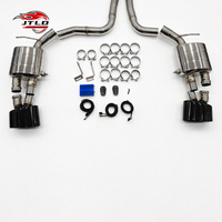Système d'échappement complet en acier inoxydable pour Audi RS6 RS7 C8 4.0 TFSI V8, avec tuyau avant, intermédiaire et arrière, silencieux à valve, finition noir brillant et embouts ovales quadruples
