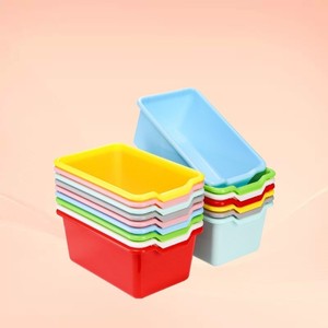 Colorful Plastic <b>Storage</b> <b>Boxes</b> Rectangle <b>Stackable</b> With Handles For Home Toys Organization 0L-5L Capacity - Product Image 1