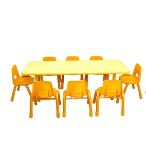 โต๊ะไม้และเก้าอี้สำหรับเด็กอนุบาล,เฟอร์นิเจอร์สำหรับเด็กก่อนวัยเรียน8คน - Product Image 1