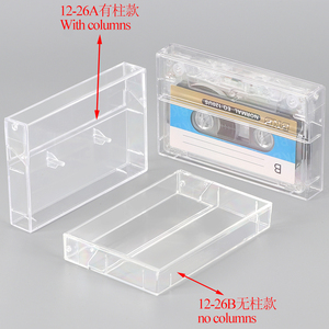 SUNSHING Portable Plastic Single Audio Cassette Tape Case Blank Clear Acrylic Cassette Jewel Case <b>Empty</b> VHS Tape Storage <b>Box</b> - Product Image 3